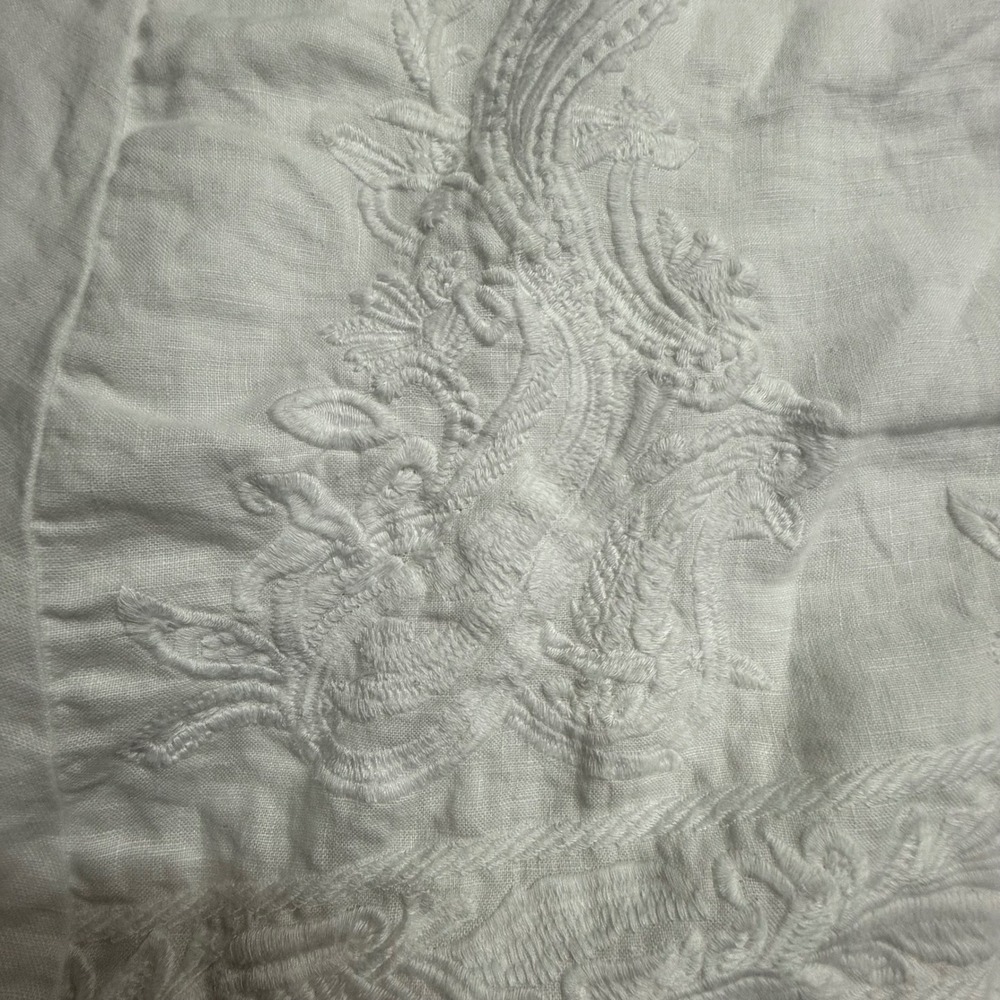 Pure Jill Elements White Linen Embroidered Sleeveless Tunic Dress Medium Coastal - Picture 8 of 15